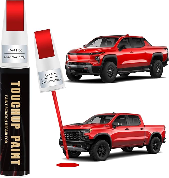 Red Hot(G7C/WA130X) Car Paint Touch Up Pen Compatible with Chevy, 2-In-1 Color Accurate Touch Up Car Scratch Repair Paint Exact Match Chevy Series Automotive Scratch Remover for Nicks & Chips Repair