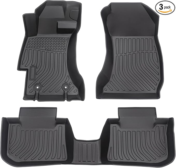 All Weather Floor Mats for 2012-2016 Subaru Impreza, Floor Mats Fits 1st & 2nd & Row, 3D Anti-Slip Waterproof TPE Rubber Protector Car Mats Full Set Liners