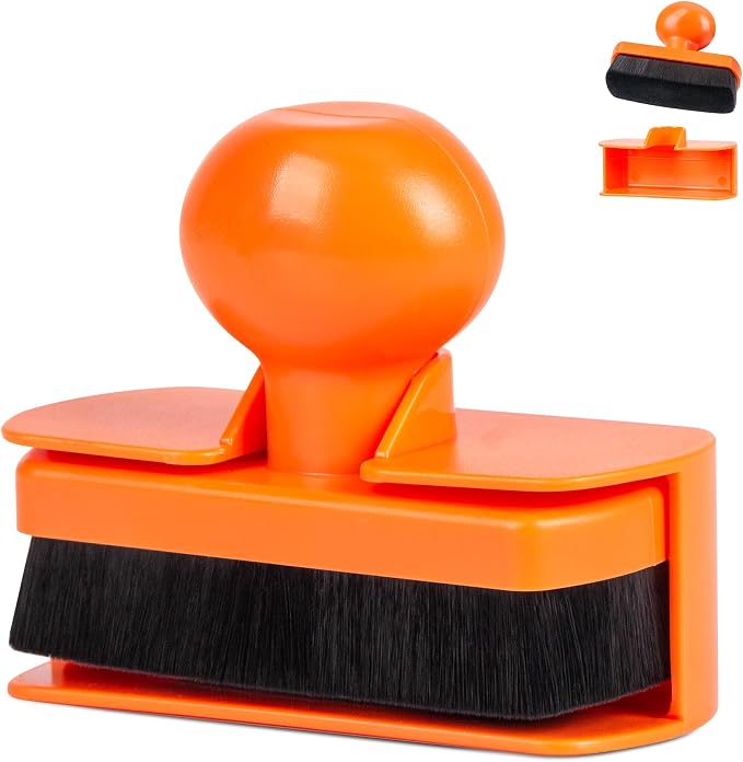 BABYSHEEP Tire Shine Applicator Brush - Extra Large Automotive Tire Dressing Applicator Brush with Storage Stand for Tire Detailing & Car Wash Kit, Black, 3.6 Inch Length (Orange)