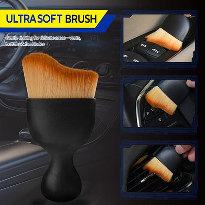 2PCS Car Detailing Brush, Automotive Interior Dusting Brush, Soft Car Interior Cleaning Tool for Dashboard Interior, Leather, Keyboard, Scratch-Free