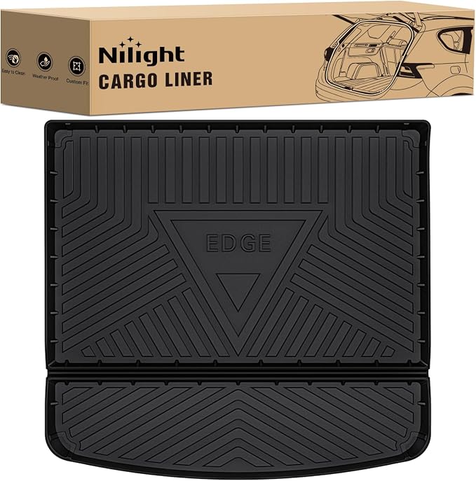 Nilight Cargo Mats for Ford Edge 2015 2016 2017 2018 2019 2020 2021 2022 2023 2024 2025 All Weather Protection Heavy Duty Cargo Liners