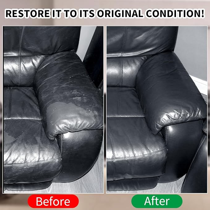 SHADAIWUYU 8.5oz Leather Recoloring Balm with 100ml Mink Oil,Black Leather Repair kit for Furniture and Car Interior,Leather Couch Scratch Repair,Leather Dye Paint,Mink Oil for Leather
