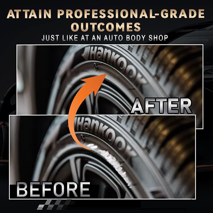 Gloss Black Rim Touch Up Paint, Efficient Car Alloy Wheel Scratch Repair Kit, Quick and Easy Remover Curb Rash, Universal and Color Accurate, Long lasting, Resists Water, Uv Rays