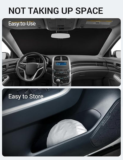 Proadsy 2026 Upgrade Windshield Sun Shade Custom Fit 2013-2015 Malibu Foldable Front Sunshade Protector Sun Visor Blocks UV Rays Keep Car Cooler