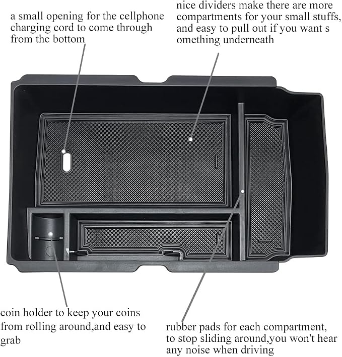 Center Console Organizer Compatible with 2026-2023 Honda CRV CR-V Car Accessories for 2023+ CR-V Hybrid, ABS Plastic, Black ABS Insert Tray Storage Box Glove Pallet