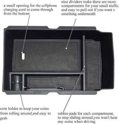 Center Console Organizer Compatible with 2026-2023 Honda CRV CR-V Car Accessories for 2023+ CR-V Hybrid, ABS Plastic, Black ABS Insert Tray Storage Box Glove Pallet