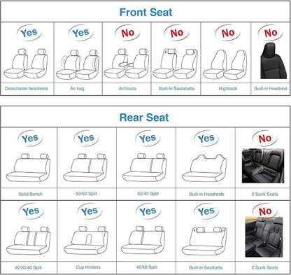 Car Seat Covers Front Seats, Super Luxurious Heavy Duty Waterproof Leather Automotive Vehicle Cover for Cars SUV Pick-up Truck, Universal Non-Slip Seat Car Accessories (2 PCS Front/Pink Black)