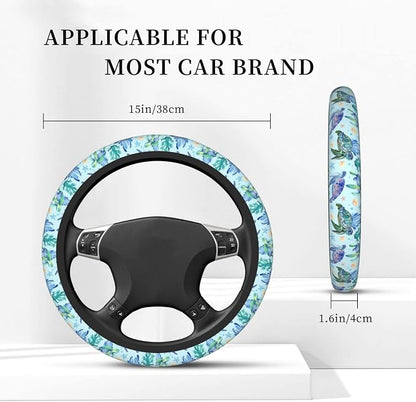 Sea Turtle Steering Wheel Cover Anti-Slip,Sweat Absorption Universal 15 inch Steering Wheel Covers Cute car Accessories for Men Women