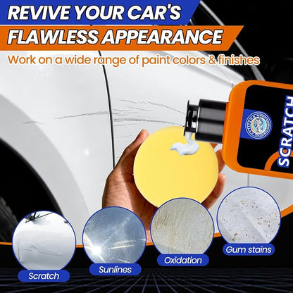 CYTITZNH Scratch Remover Wax – Restore Car Paint, Remove Scratches, Scuffs & Swirls, Safe for All Paint Finishes, Easy DIY with Buffer Pad & Towel, 100ML/3.4oz