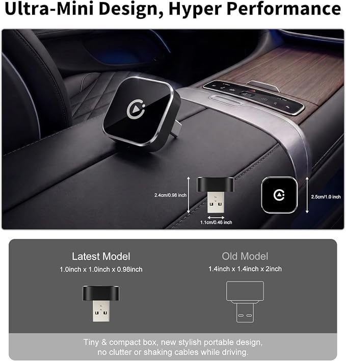 Bose Wireless CarPlay and Android Auto Adapter, Plug and Play Wired to Wireless CarPlay Dongle, Fast Auto-Connect, Type-C & USB Cable Included, Compatible with 800+ Cars, Supports iOS 10+