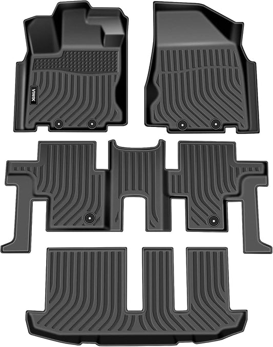 VIWIK Floor Mats Fit for Nissan Pathfinder 7 Seat 2013-2020 / QX60/ 2013 JX35 2014-2020, Car Mats All Weather Custom Floor Liners Full Set Include 1st 2nd 3rd Row, Automotive Floor Mats TPE Black