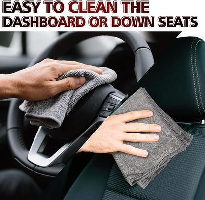 Microfiber Cleaning Cloth 12 Pack, 13 x 13 inch Microfiber Towels for Cars, High Performance Ultra Absorbent Car Washing Cloth, Lint Free Streak Free Cleaning Rags, 1200 Washes