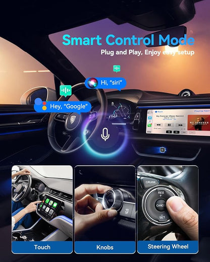 2026 Ultra Mini Wireless Carplay Adapter for iPhone & Android Auto, USB for Apple Car Play Dongle Plug & Play for iOS 10+ & Android 10+, Auto-Reconnect, Stable & No Lag (Sliver)