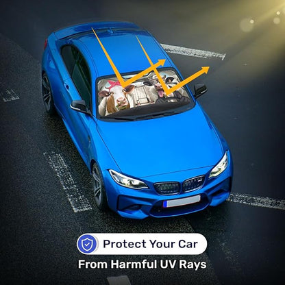 GENANY Cute Cow Couple Funny Windshield Sun Shade for Car SUV Truck (55x29 Inches), Automobile Sunshade, Protector Blocks UV, Car Accessories