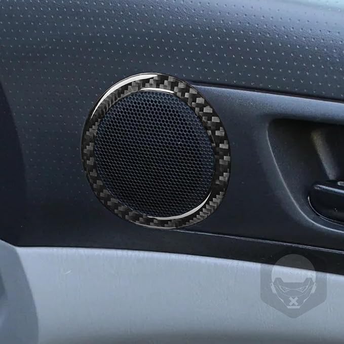 NVCNX Real Premium Carbon Fiber for Toyota 2nd Gen Tacoma Accessories 2005-2015 2006 2007 2008 2009 2010 2011 2012 2013 2014 Car Door Speaker Ring Cover Interior Trim Sticker Decal 2PCs