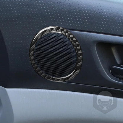 NVCNX Real Premium Carbon Fiber for Toyota 2nd Gen Tacoma Accessories 2005-2015 2006 2007 2008 2009 2010 2011 2012 2013 2014 Car Door Speaker Ring Cover Interior Trim Sticker Decal 2PCs