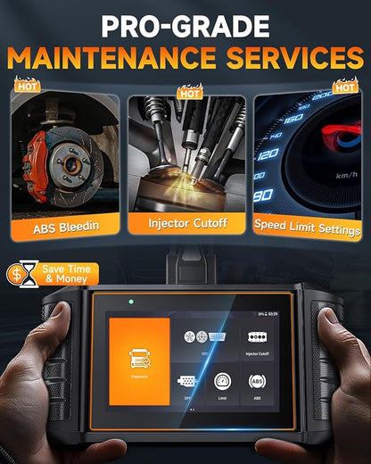 FOXWELL HD500 Heavy Duty Truck Scanner - Diesel Scanner with DPF Regen/Injector Cutoff/Limit Setting, Full System Diesel Diagnostic Scan Tool for Cummins, Detroit, Caterpillar, Paccar & Pickup Trucks