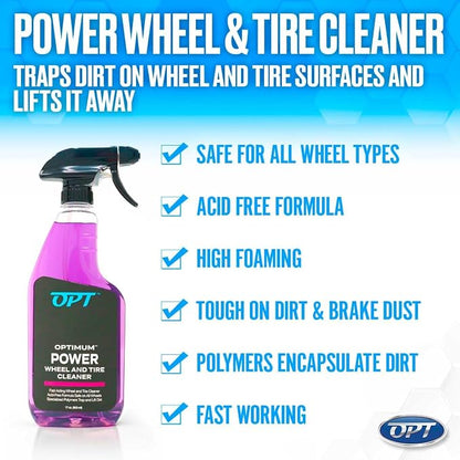 Optimum No Rinse Version 5 (32 Oz) with Power Wheel Cleaner Kit (17 Oz) Bundle - ONR Rinseless Car Wash with New 17 oz Power Wheel and Tire Cleaning Solution