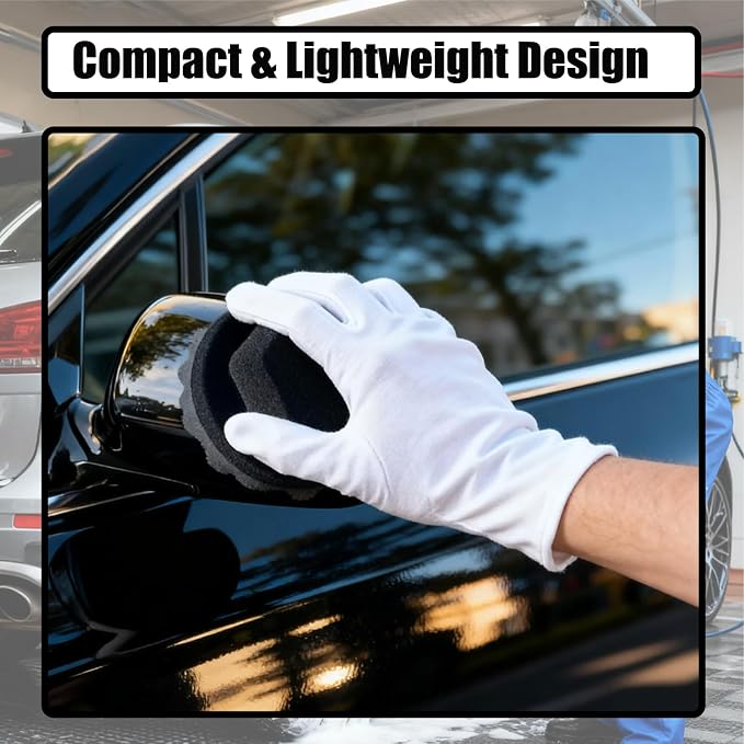Tire Dressing Applicator, Car Auto Polishing Pad Combined, Hex-Grip Tire Shine Applicator Pad Reusable Sponge Pad with Dense Foam for Car Tire Shine & Wheel Detailing