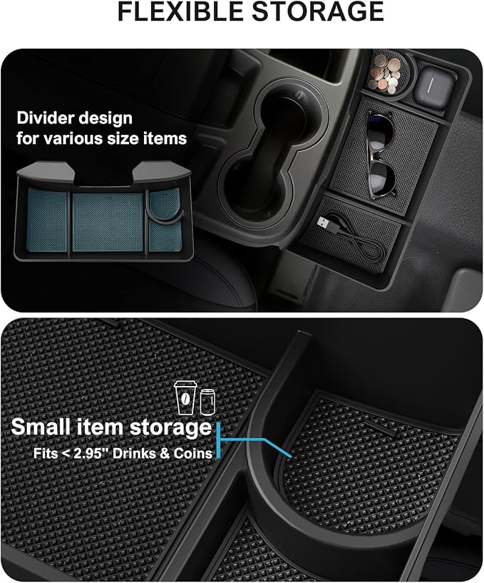 Center Console Hanging Organizer Box with Compartments Compatible with 2019-2026 Chevy Silverado/GMC Sierra 1500, 2020-2026 Silverado/Sierra 2500HD 3500HD Accessories (Split-Bench Folding Seat Only)