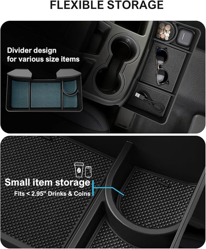Center Console Hanging Organizer Box with Compartments Compatible with 2019-2026 Chevy Silverado/GMC Sierra 1500, 2020-2026 Silverado/Sierra 2500HD 3500HD Accessories (Split-Bench Folding Seat Only)
