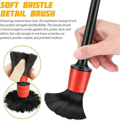 5PCS Car Detailing Brush Set, Ultra Soft Bristle No Scratch Vehicle Air Vent Dust Cleaning Brush, Automotive Interior Exterior Cleaner Tool Kit, Universal for Most Vehicles