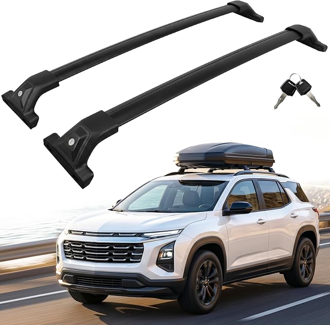 330 LBS Lockable Roof Rack Cross Bars Fit for 2025-2026 Chevrolet Equinox with Raised Side Rails (NOT for EV), Aluminum Crossbars for Rooftop Cargo Carrier Kayak Bike, Sunroof Friendly