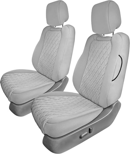 FH Group Custom Fit Car Seat Covers Specifically Made for 2022-2026 Nissan Frontier, Front Set Solid Gray Ultraflex Neoprene Waterproof Automotive Seat Covers for Pickup Truck, Nissan Accessories