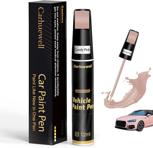 Pink Touch Up Paint for Cars, Auto Car Paint Touch Up Paint Pen for Deep Scratches, Car Scratch Repair Pen, Quick and Easy Solution to Repair Minor Automotive Scratches (Candy pink)