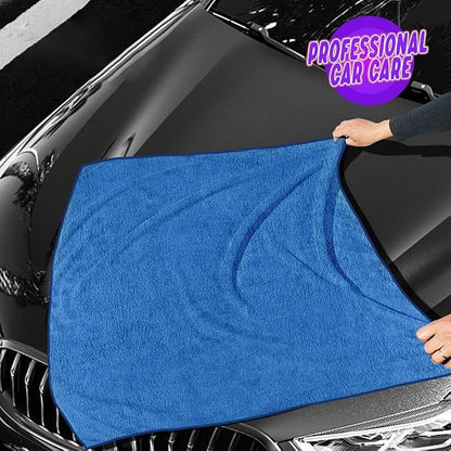 AIDEA Microfiber Towels for Cars-2PK, Large Professional Car Drying Towel, Scratch-Free & Absorbent Drying Towel for Cars, SUVs, RVs, Trucks, and Boats, 24inx 31in, Blue