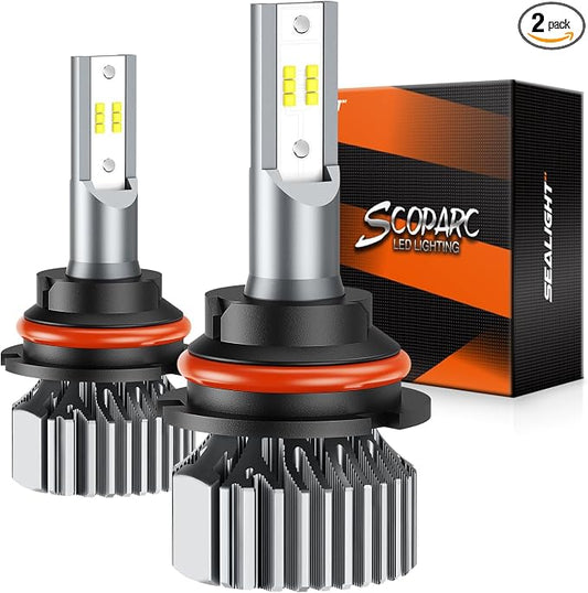 SEALIGHT S1 9007/HB5 Bulbs or 9007 Fog Bulb 32000LM Super Bright, Real 1:1 Design 9007 Fog Light Bulbs, No Fan No Noise HB5 Fog Bulb, 6000K Cool White Bulbs, 3min Plug and Play, IP67, Pack of 2