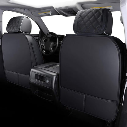 Aierxuan Chevy Silverado GMC Sierra 2 Front Seat Covers Pickup Custom Fit 2007-2026 1500 2500HD 3500HD Crew Double Extended Cab Waterproof Leather Seat Protectors(2 PCS Front, Black)