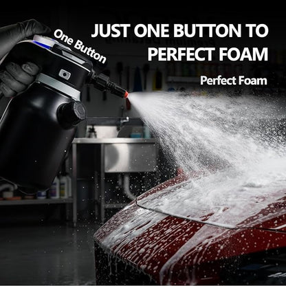 Electric Foam Sprayer,2L Portable Rechargeable Cordless Pressurized Spray Foam Cannon, Easy Clean & Acid Resistant for Car Wash Detailing Garden Black (Electric Foam Sprayer 2.0)