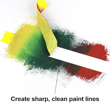 BOMEI PACK Yellow Painters Tape 1 Inch Bulk - Paint Tape 6 Rolls x 1 Inch x 60 Yards - Painter's Tape Yellow Masking Tape for Walls Painting, DIY Crafting, and School Projects, Total 360 Yards