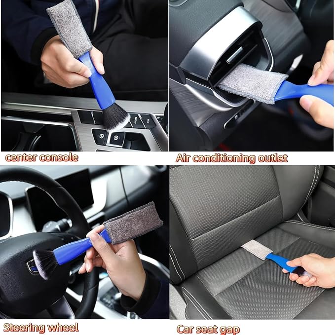 10Pcs Car Detailing Brush Set, Car Detailing Kit,Car Dashboard Cleaning Soft Brush, Suitable for Cleaning Internal Brush Panels, Vents, Leather, and Computers.
