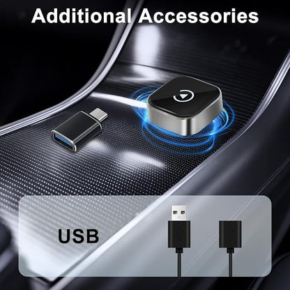 Wireless CarPlay Adapter Upgrade Wired CarPlay to Wireless for iPhone & Android, Support CarPlay & Android Auto 2 in 1,USB/Type C,Plug and Play Stable Connection for Cars with Built-in Wired Car Play