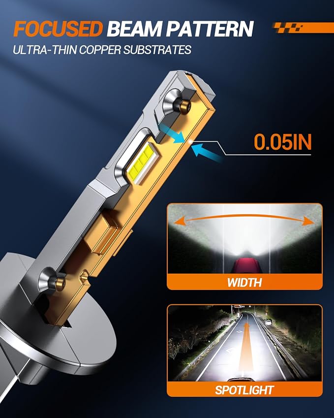 SEALIGHT S2S H1 H7/H7LL Light Bulbs Wireless 140,000LM, 900% Brighter H7 H1 LED Fog Bulbs 6500K Cool White, Plug and Play, No Adapter Required, IP68 Waterproof, Pack of 4