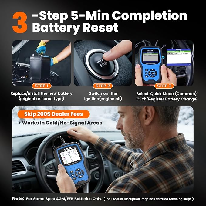 ANCEL BM700 PRO Fit for BMW Scanner - Battery Registration Tool, Code Reader for BMW/Mini/RR, Advanced OBD2 Scanner Auto V-I-N, Full System Diagnostic for BMW Scan Tool with All Reset Services (Blue)