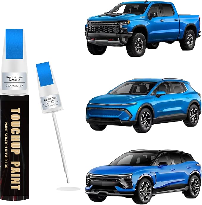 Riptide Blue Metallic(GJV/WA121J) Car Paint Touch Up Pen for Chevy, 2-In-1 Color Accurate Touch Up Car Scratch Repair Paint Match Chevy Series Automotive Scratch Remover for Nicks & Chips Repair