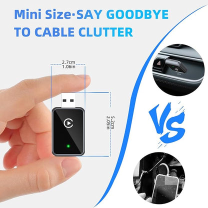 Wireless Carplay Adapter for iPhone - CarPlay Wireless Adapter, Wireless Control Plug & Play Carplay for Cars from 2016 & for Apple iPhone iOS 10+ (Black)