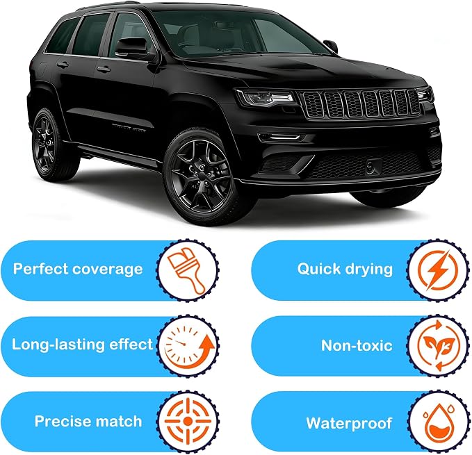 PXJ KXJ Diamond Black Crystal Touch Up Paint for JEEP Match, Car Paint Scratch Repair kit, 2 in 1 Scratch Remover Pen with Color-Matched Rapid Drying of Paint Coating