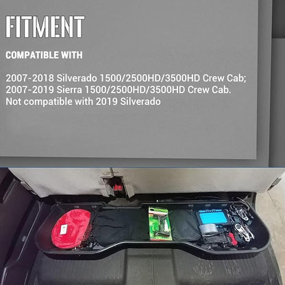 ECOTRIC 8pcs Underseat Storage Box Compatible with 2007-2018 Silverado 2007-2019 GMC Sierra 1500 2500HD 3500HD Under Seat Storage Container Crew Cab Replacement for #23183674