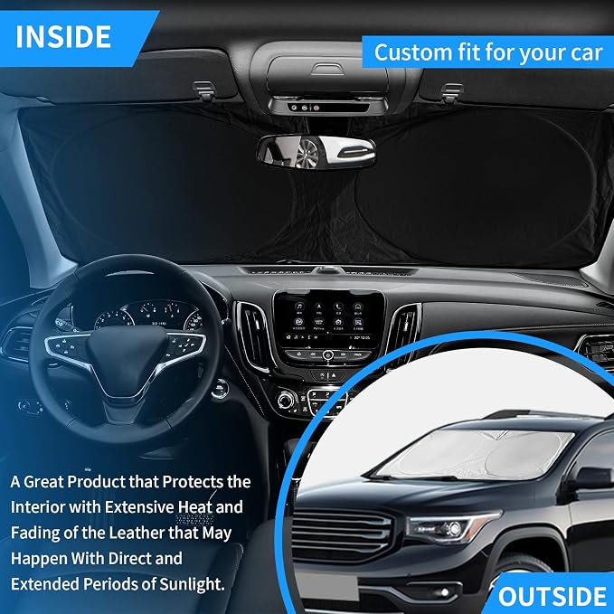 for X3 2019 Windshield Sun Shade Custom Fit for 2018-2025 BMW X3 X5 Foldable Sunshade Protector for X4 X7 X6 Front Windows Cover Shield Reflective Polyester Sun Visor Cover SUV Accessories
