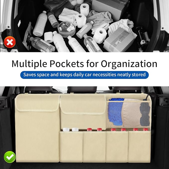 Car Trunk Organizer Backseat Hanging Organizer with Storage Pockets for Subaru Crosstrek, Forester, Outback, Ascent 2000-2024 2025 Car Accessories