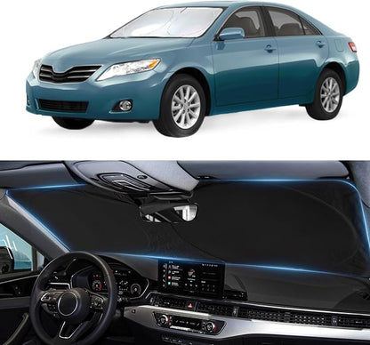 Windshield Sun Shade for 2007-2011 Toyota Camry LE XLE Hybrid SE XSE, Front Window Sunshade Foldable Sun Visor Car Protect from UV Rays & Heat Blocker, Fully Covered Keep Interior Cooler Accessories