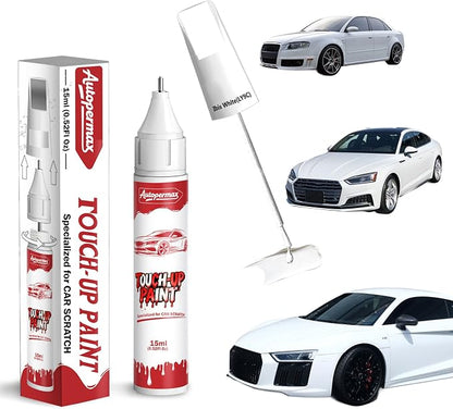 LY9C Ibis White Car Touch Up Paint for Audi, Color Accurate Two-In-One Car Paint Scratch Repair Pen, Professional Scratch Remover for Vehicles Chips and Nicks Scuff