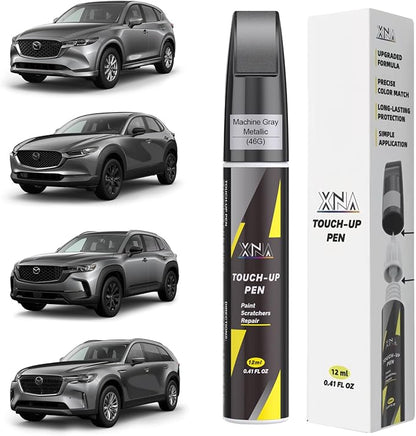 XNA Machine Gray Metallic(46G) for Mazda Touch Up Paint, Car Scratch Remover for Nicks and Chips Repair, 2-In-1 Quick & Easy Fix Car Scratch Repair Kit with Exact Color-Matched