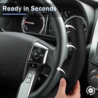Fit for Tacoma(2012-2023) Steering Wheel Cover, Steering Wheel Cover for Toyota 4Runner(2010-2024) Tundra(2014-2021) Sequoia(2014-2022) Accessories (Perforated Black)