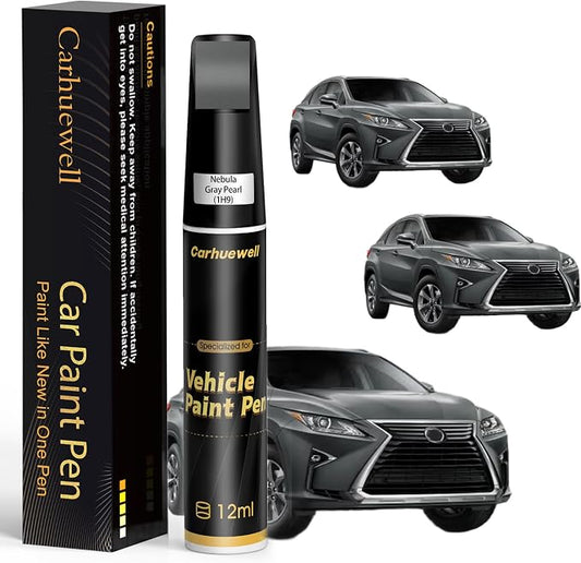 (1H9) Nebula Gray Pearl Touch Up Paint Compatible with Lexus, Exact Match Car Paint Pen Automotive Scratch Repair Remover Kit Quick & Easy Solution for Vehicle Chips and Nicks