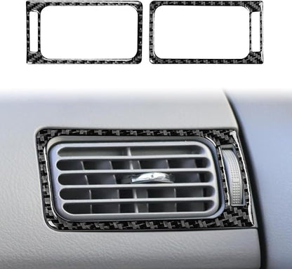 Black Real Carbon Fiber Accessories Car Both Sides Air Vent Outlet Trim Frame Cover Interior Trim Sticker Decal for Toyota Corolla CE LE S 2003 2004 2005 2006 2007 2008/XRS 2005-2006 Sedan 2PCS